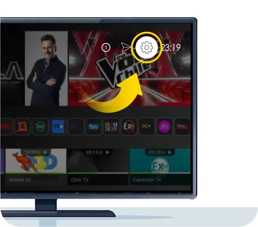 Presiona el botón de ajustes para acceder a configuración.