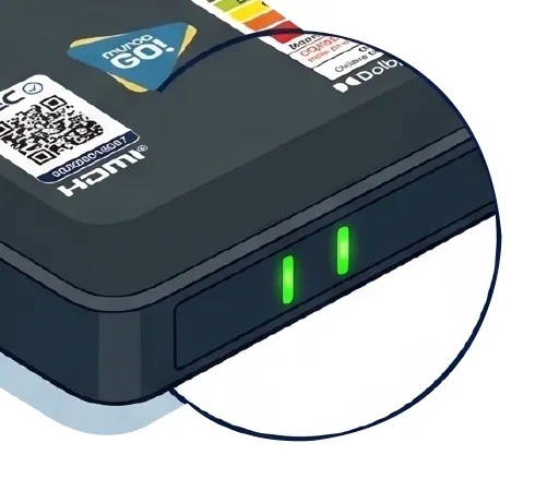 ¡Listo! Tu decodificador mostrará dos luces verdes al conectarse.