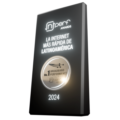 Premio de NPerf, por brindar el mejor rendimiento en el servicio de internet fija.